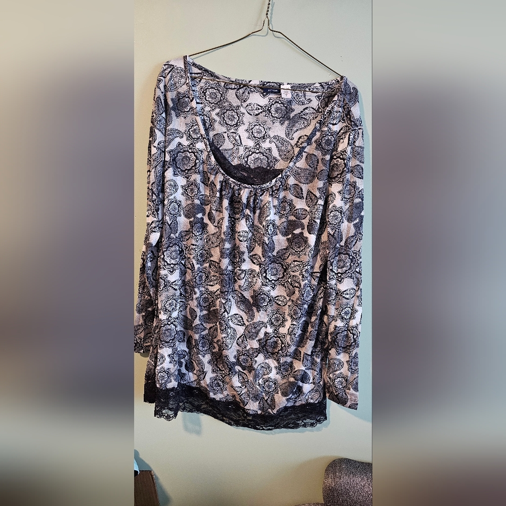 Basic Editions Crinkled Top Size 1x - image 1